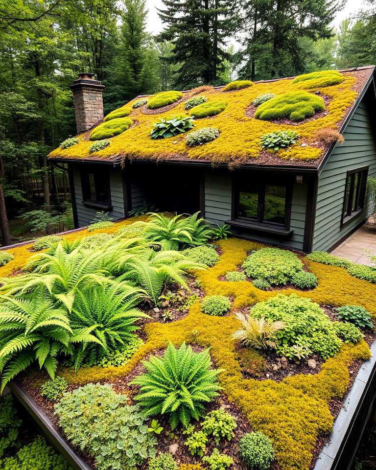 low maintenance woodland roof design - 20 Houses With Green Roofs