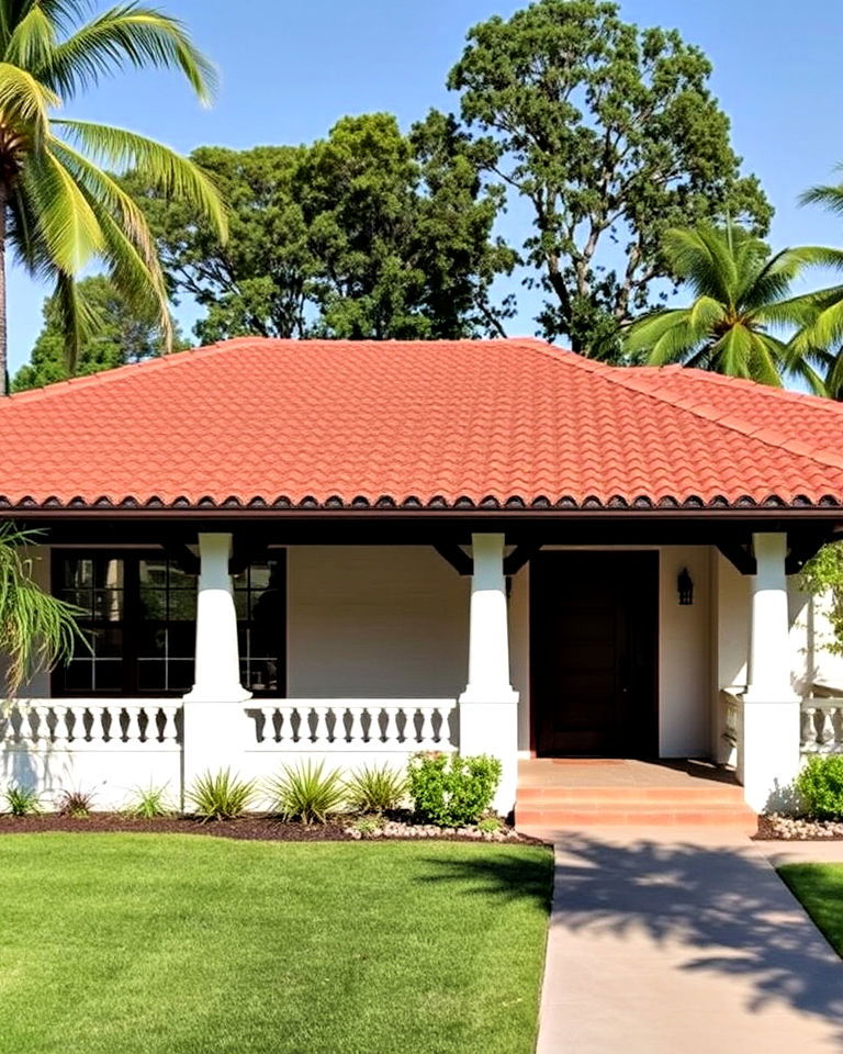 low pitched roof design - 25 Spanish Bungalow Exterior Ideas