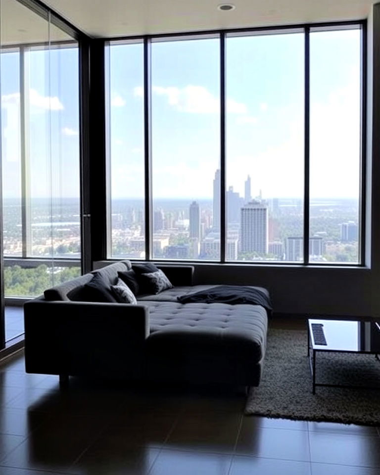 low profile couch in front of window - 20 Couch in Front of Window Ideas
