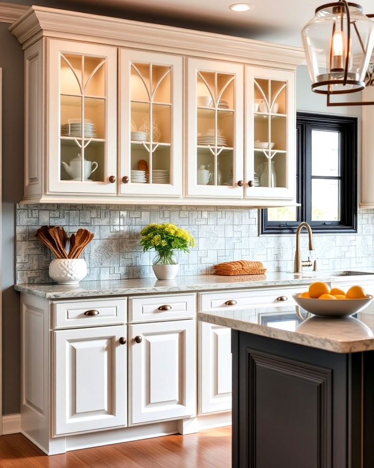 luxurious beveled glass kitchen cabinets - 15 Kitchen Cabinets With Glass Doors
