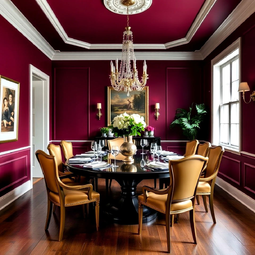 luxurious burgundy and gold - 40 Warm Color Palettes for Every Room in the House