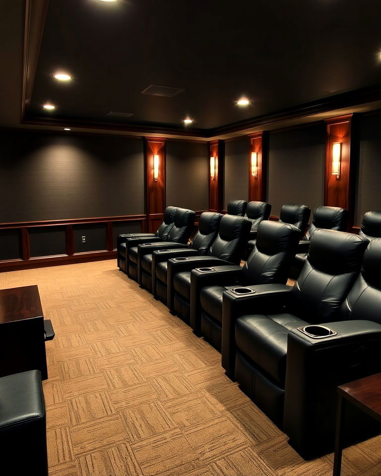 luxurious comfortable reclining seats - 25 Basement Home Theater Ideas