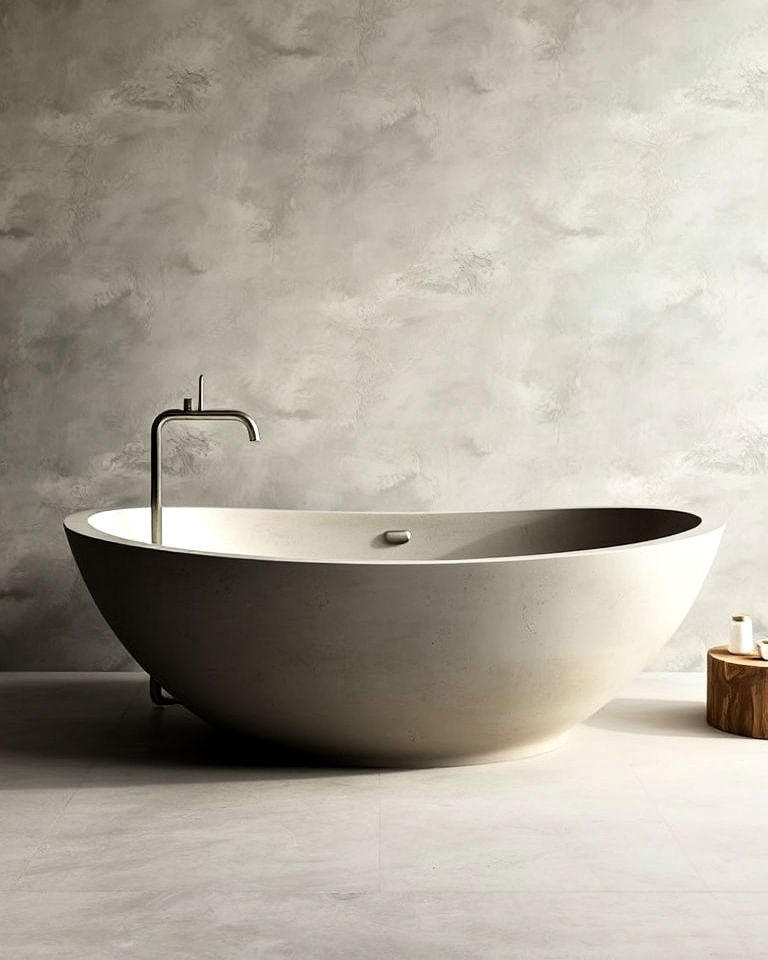 luxurious concrete bathtub - 30 Concrete Bathroom Ideas
