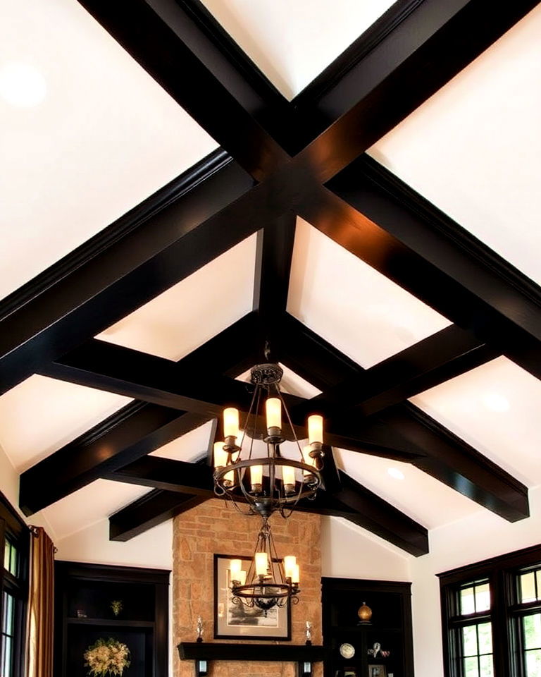 luxurious dark stained beams - 20 Vaulted Ceiling With Beams