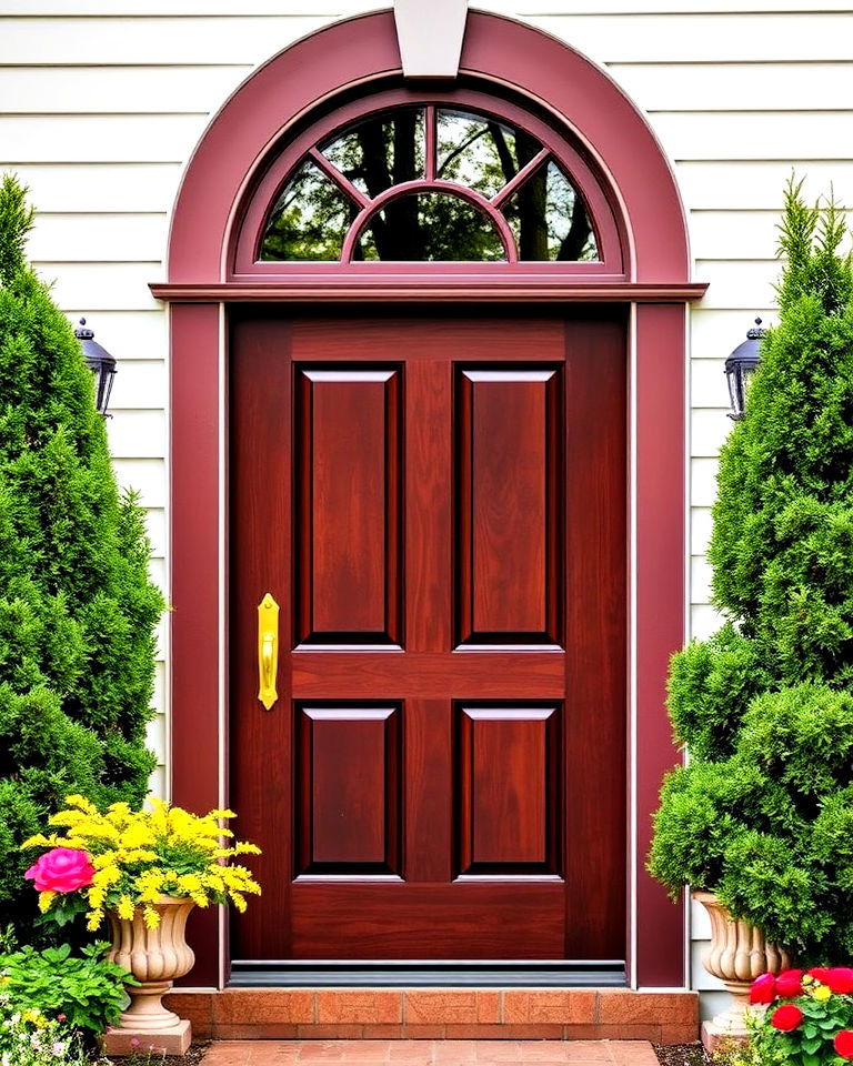 luxurious deep mahogany stain - 25 Stained Front Door Ideas