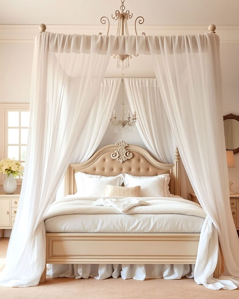 luxurious dreamy canopy bed - 20 Shabby Chic Bedroom Ideas