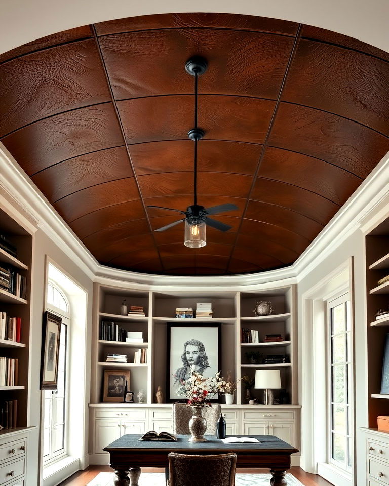 luxurious faux leather barrel ceiling - 20 Barrel Ceiling Ideas