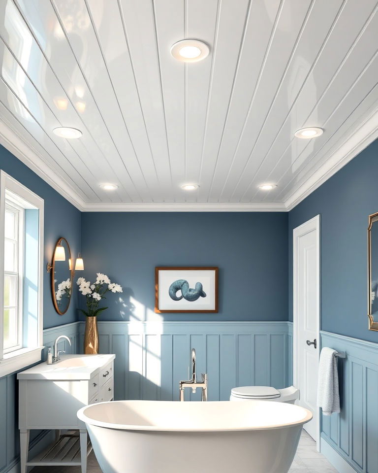 luxurious glossy finish tongue and groove panels - 20 Tongue and Groove Ceiling Ideas