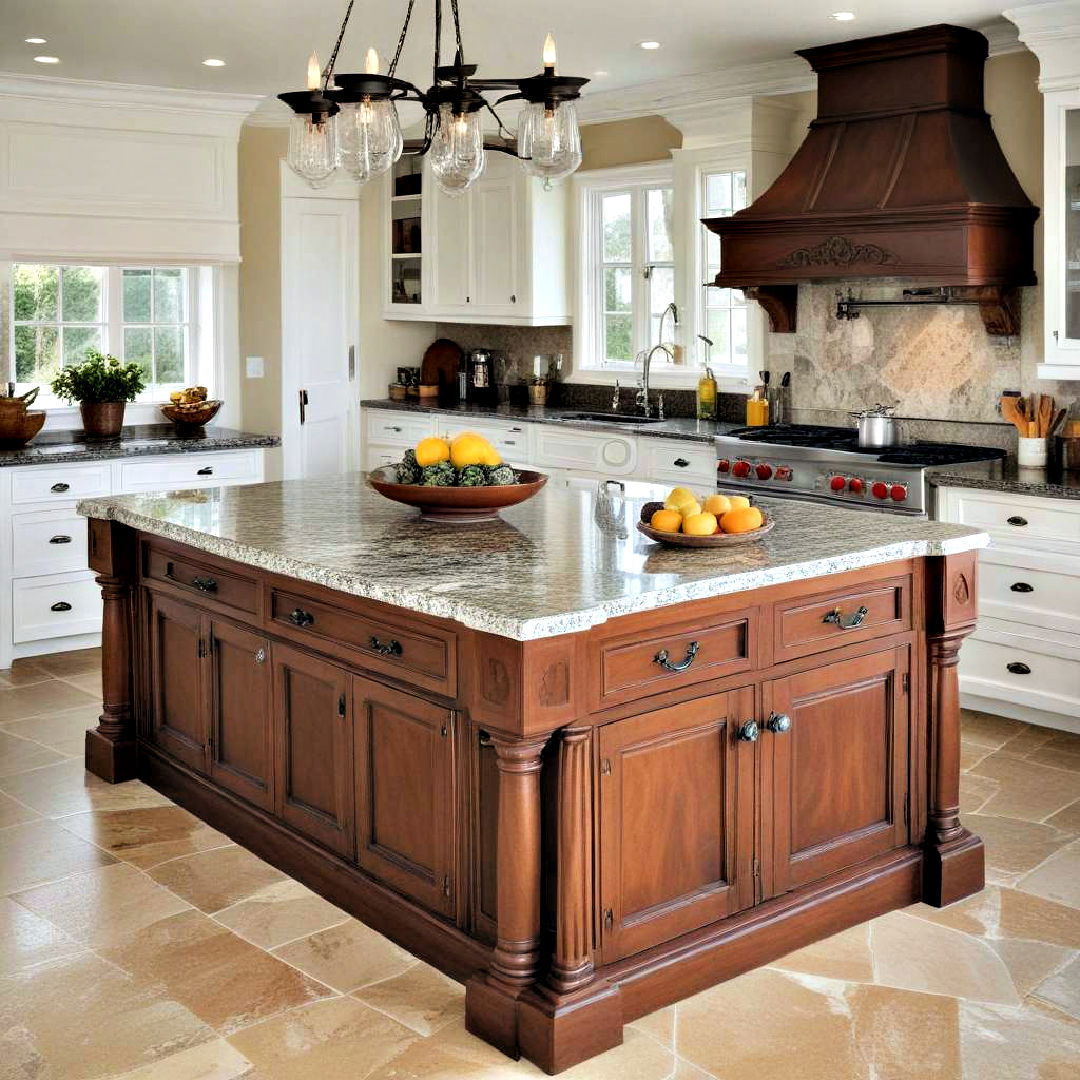 luxurious granite countertop - 40 Kitchen Island Ideas
