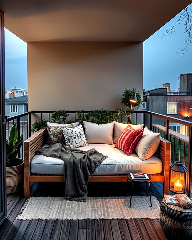 luxurious loft balcony daybed - 20 Loft Balcony Ideas