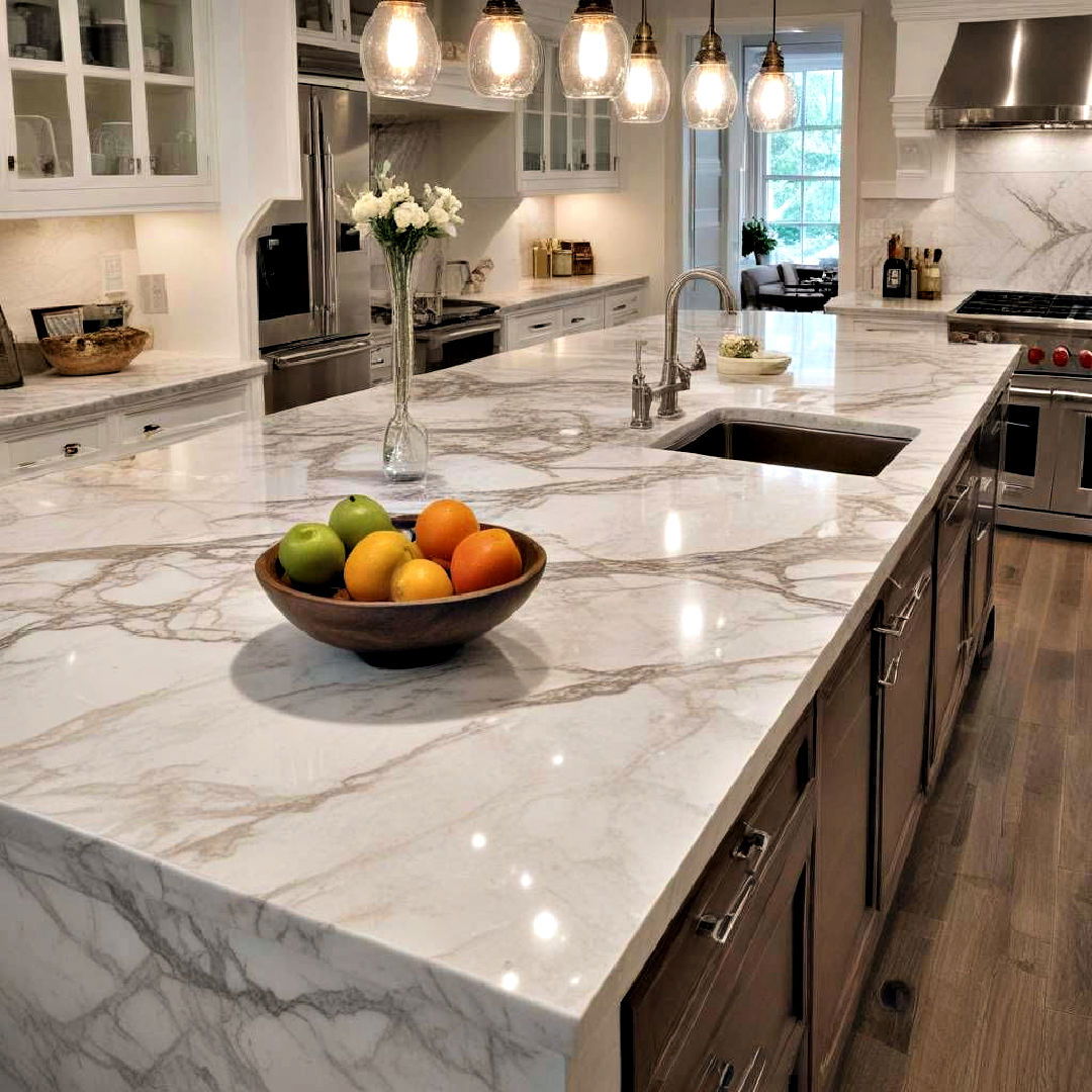 luxurious marble countertop - 40 Kitchen Decor Ideas