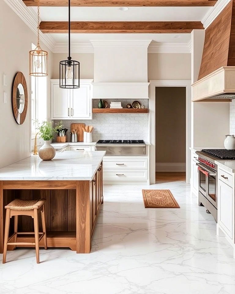 luxurious marble farmhouse floor - 40 Farmhouse Flooring Ideas