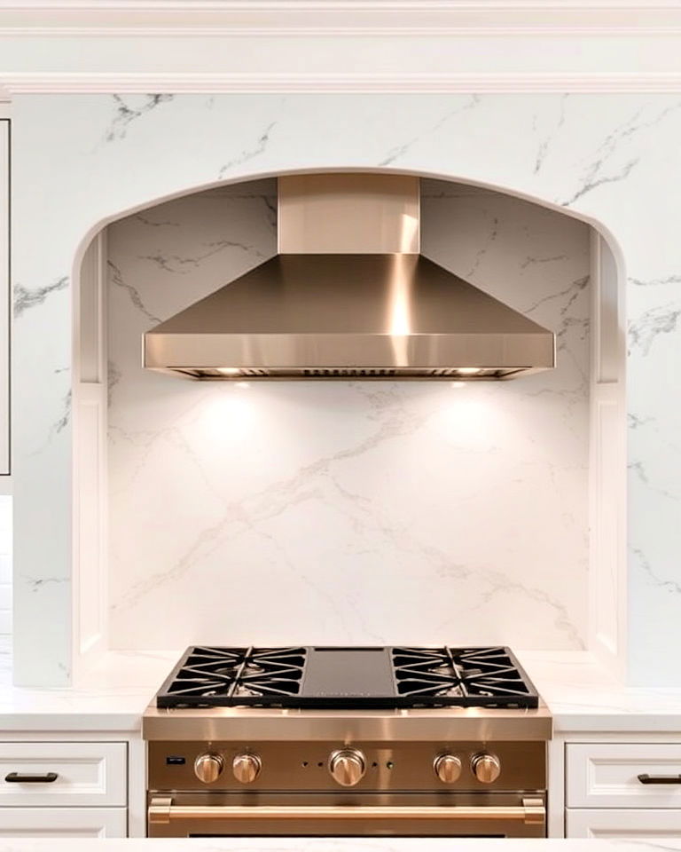 luxurious marble stove alcove - 20 Kitchen Stove Alcove Ideas