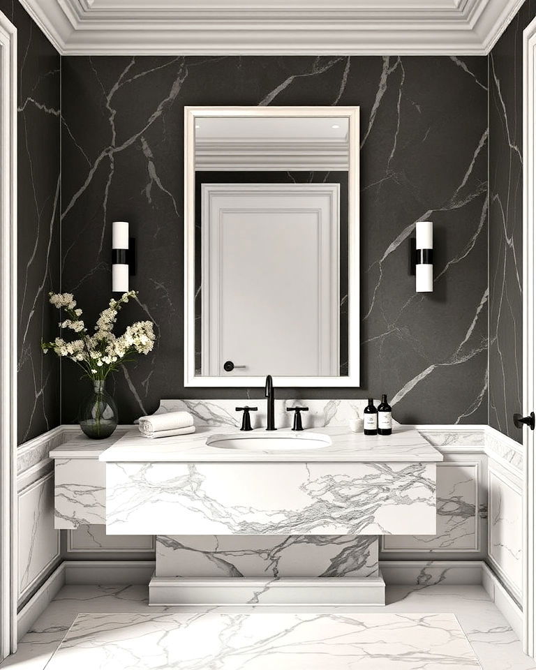 luxurious marble trim details - 20 Luxury Marble Bathroom Ideas