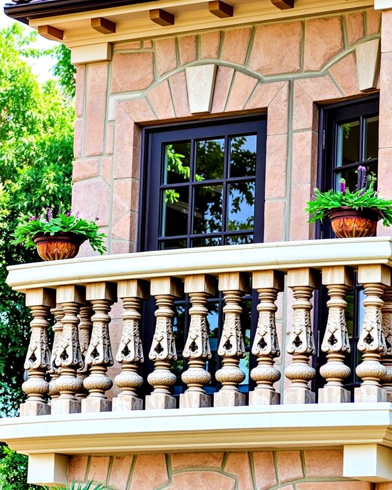 luxurious masonry and stone railings - 25 Balcony Railing Design Ideas