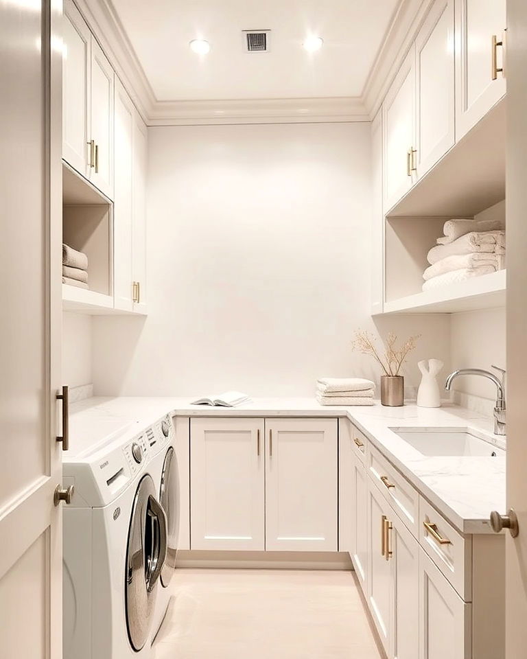luxurious minimalist color palette - 30 Luxury Modern Laundry Room Ideas