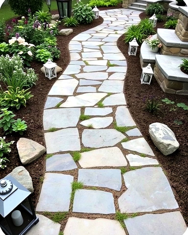 luxurious natural stone pathway - 40 Luxury Landscaping Ideas