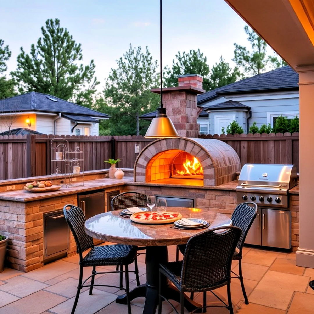 luxurious outdoor kitchen with a pizza oven - 20 Luxury Outdoor Kitchen Ideas