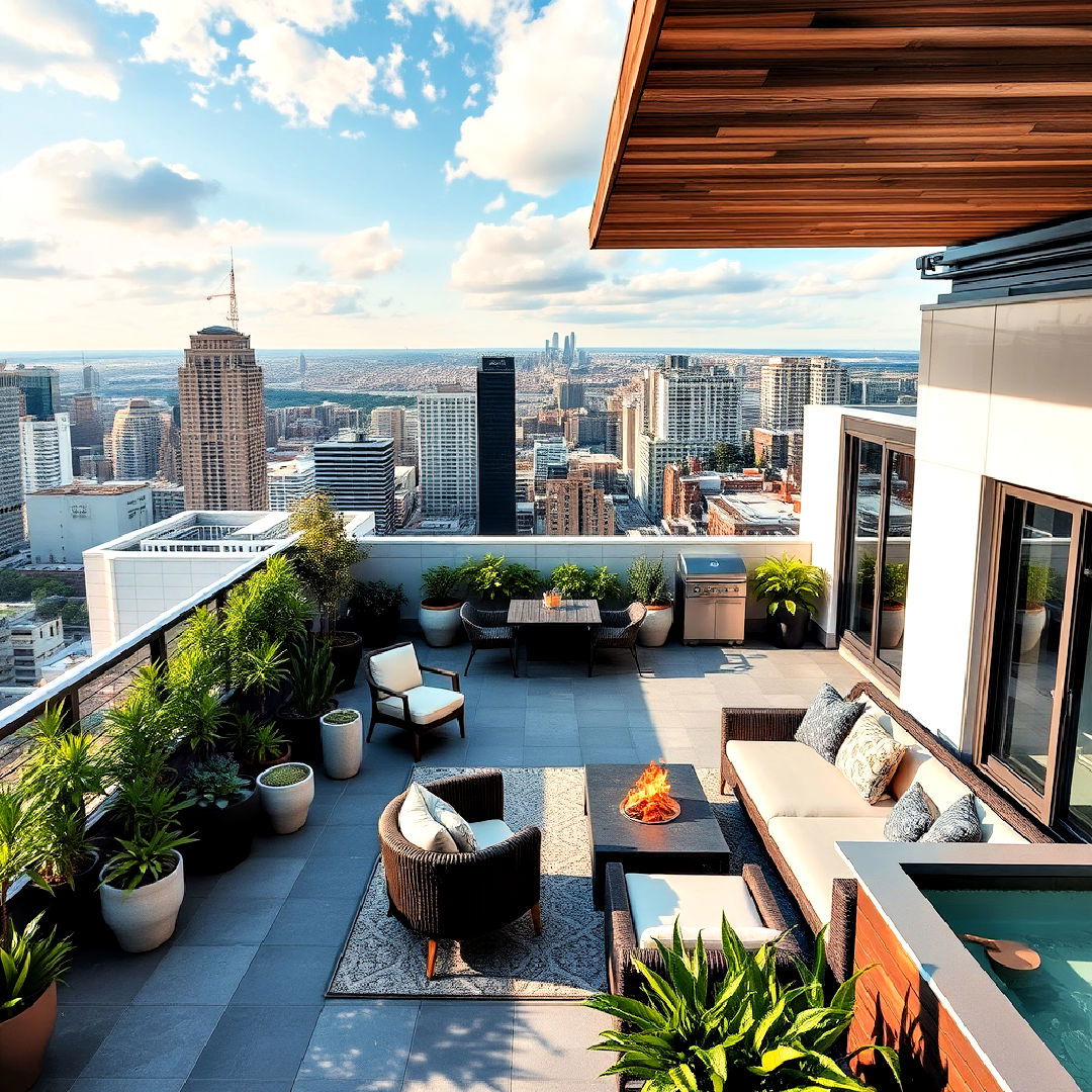 luxurious outdoor terrace for relaxation - 25 Penthouse Design Ideas