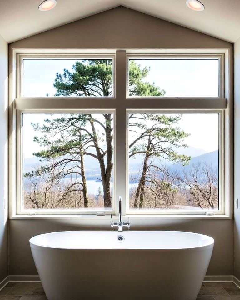 luxurious picture window - 20 Windows Above Bathtub Ideas