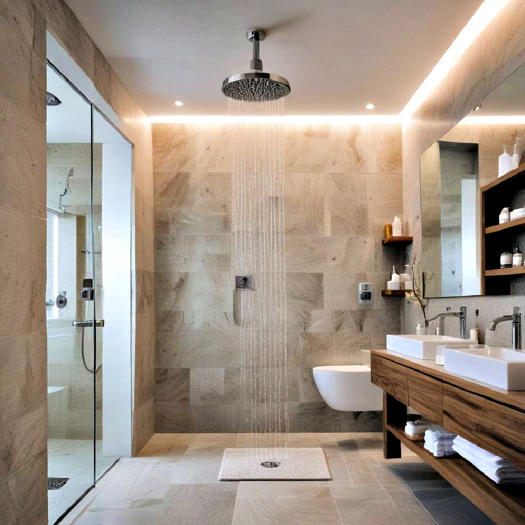 luxurious rain showerhead - 40 Modern Bathroom Ideas