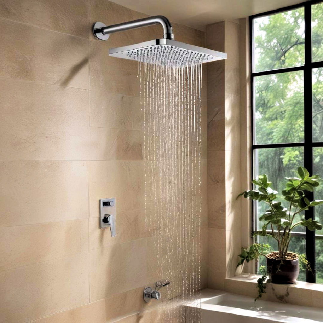 luxurious rain showerhead - 20 Pool Bathroom Ideas