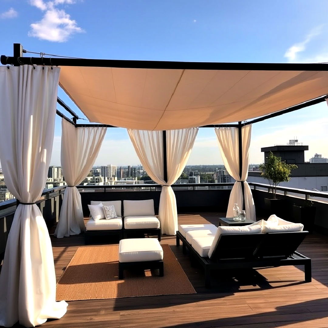 luxurious rooftop deck with cabanas - 40 Rooftop Deck Ideas