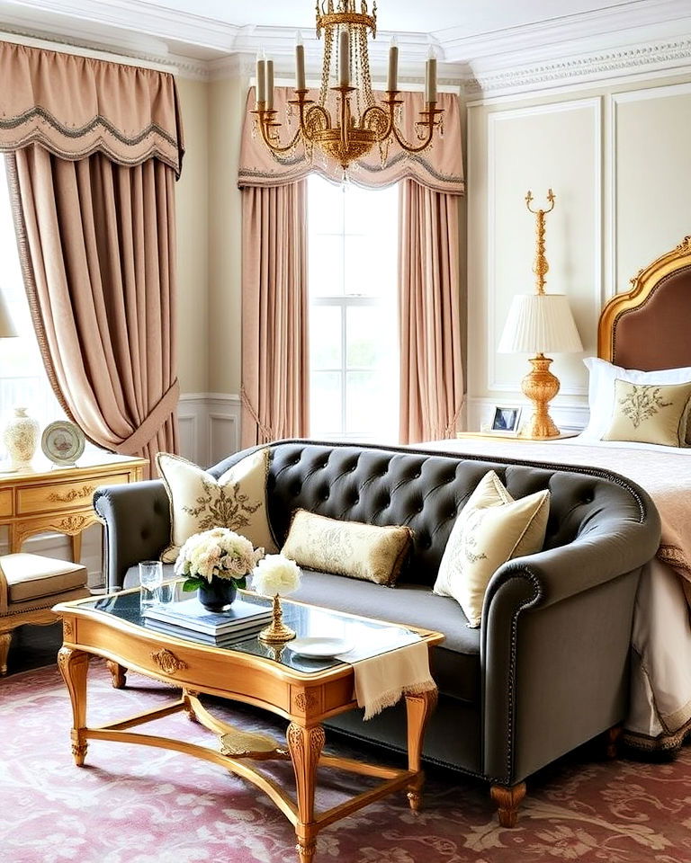 luxurious seating area for royal bedroom - 20 Royal Bedroom Ideas