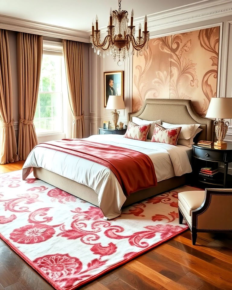 luxurious sheen silk rug - 30 Bedroom Rug Ideas