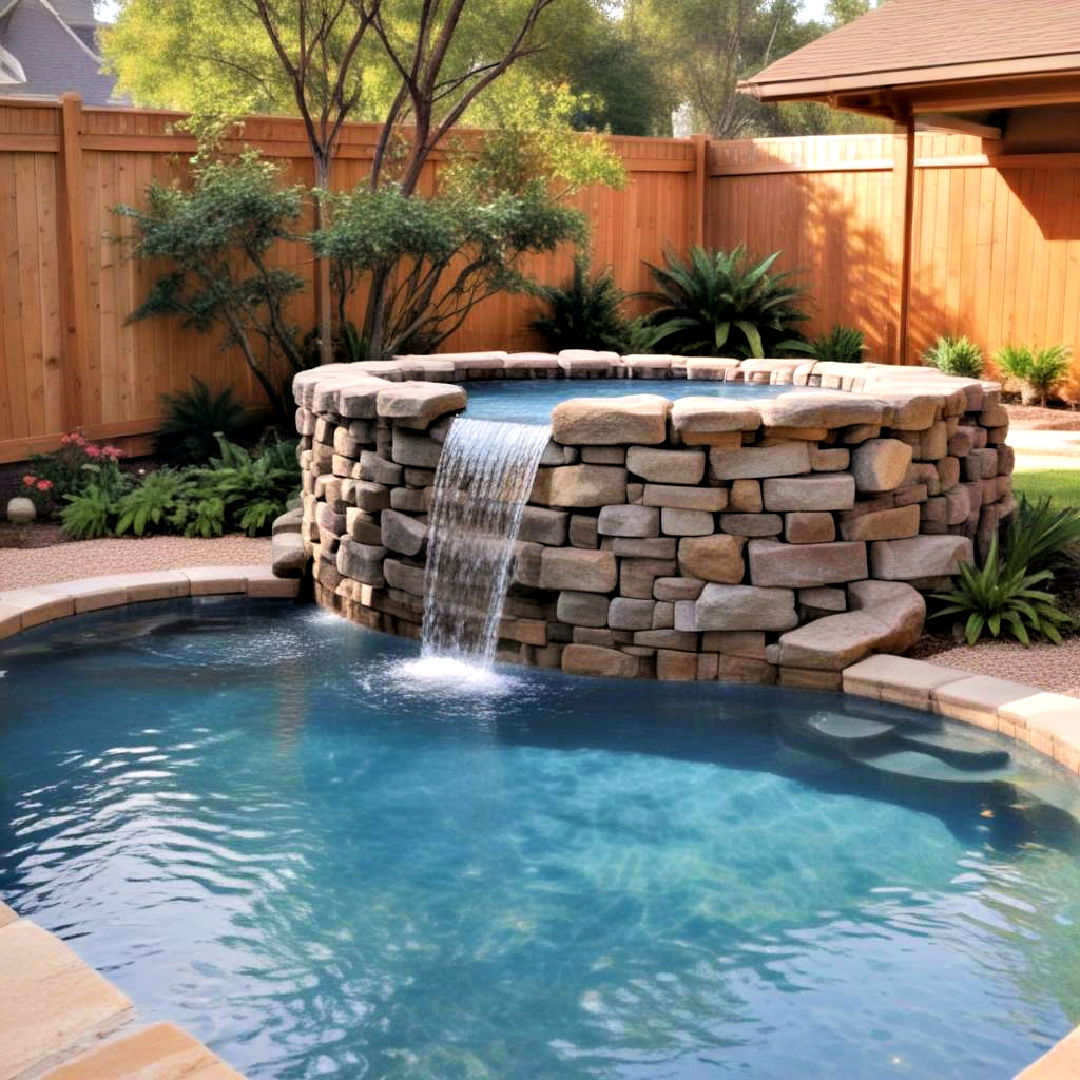 luxurious spillover spa for pool - 15 Pool Fountain Ideas