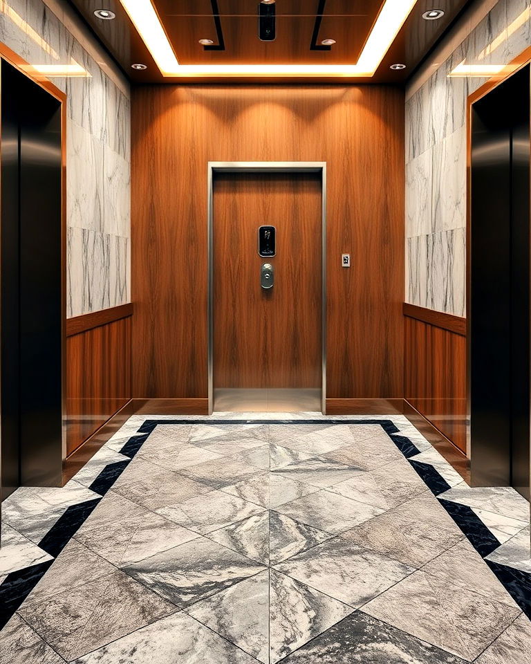 luxurious statement elevator flooring ideas - 25 Elevator Design Ideas