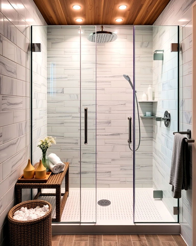 luxurious steam shower for a spa experience - 40 Primary Bathroom Ideas