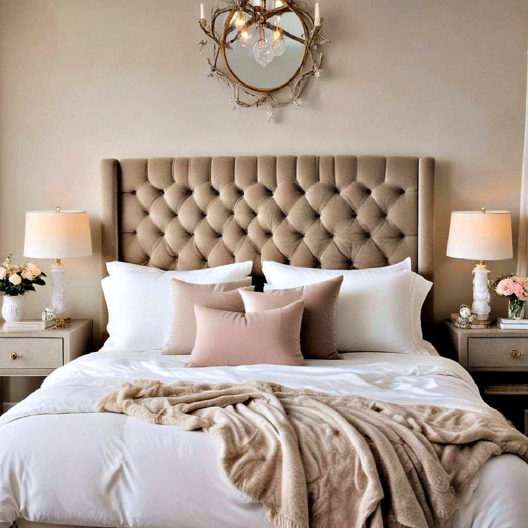 luxurious upholstered headboard idea - 40 Cozy Bedroom Ideas