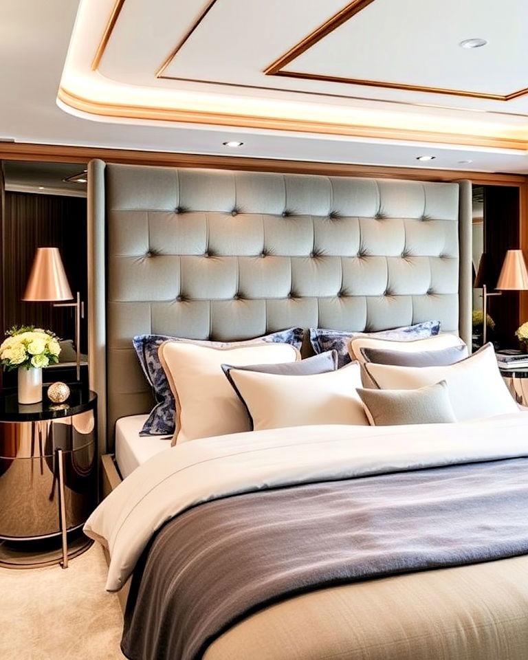 luxurious upholstered headboard ideas - 20 Yacht Bedroom Ideas