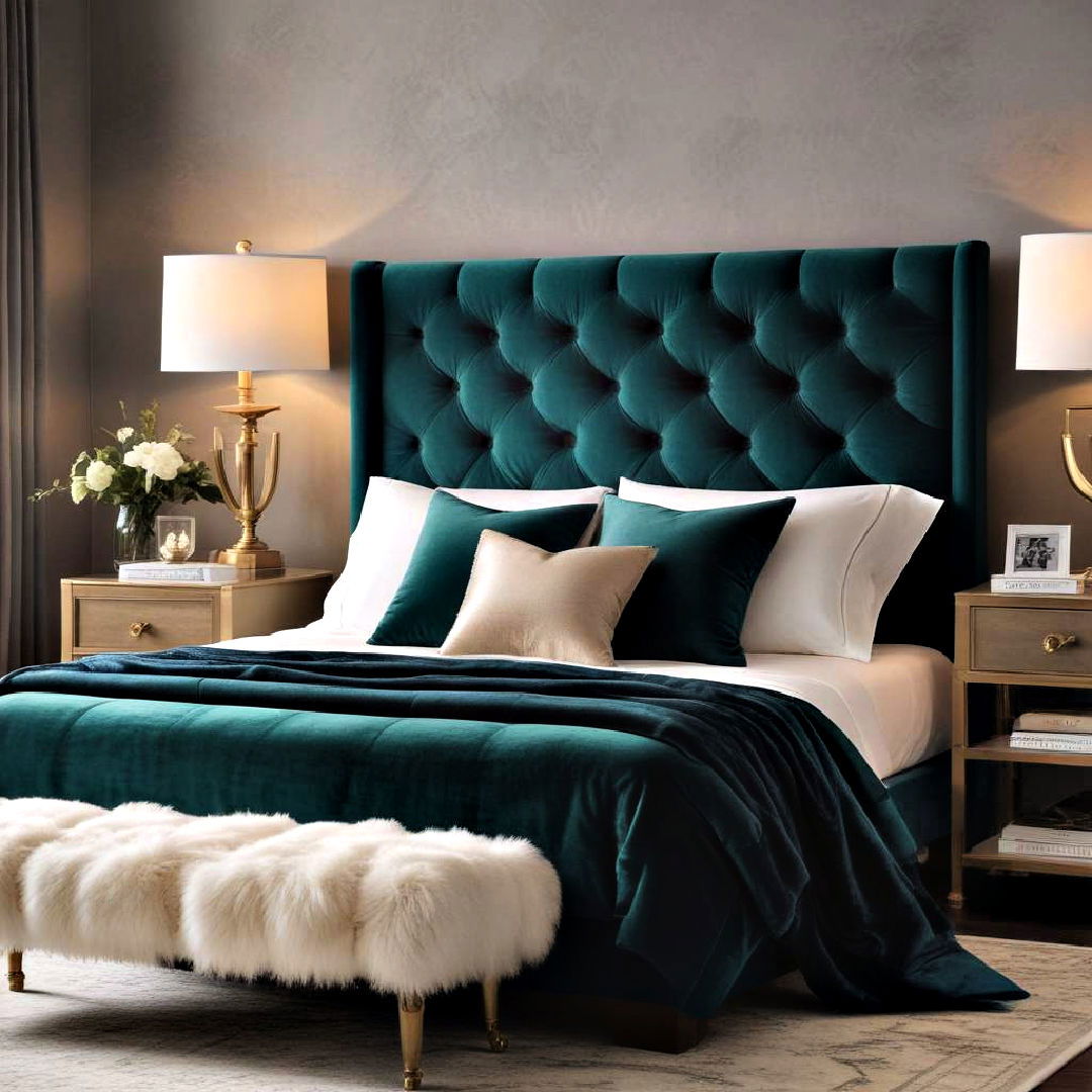 luxurious velvet upholstery - 25 Dark Bedroom Ideas