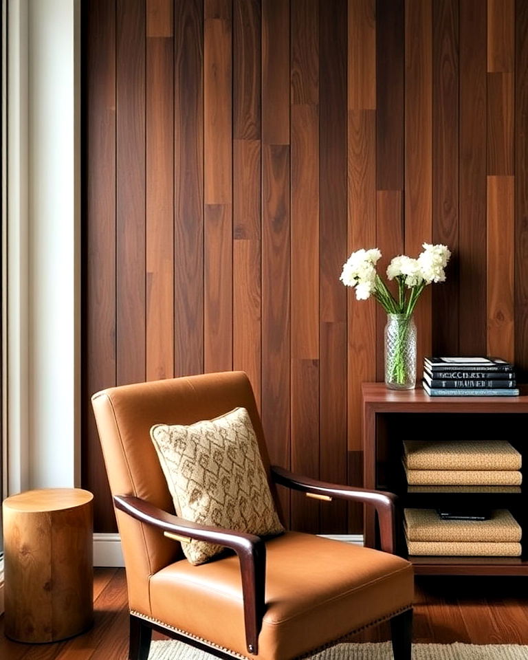 luxurious walnut wood slat accent wall - 40 Wood Slat Accent Wall Ideas