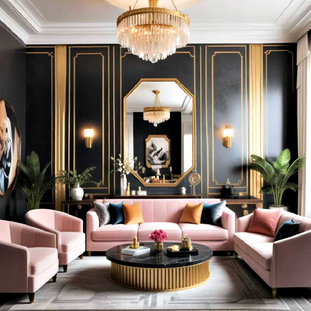 luxury art deco glamour - 20 Eclectic Living Room Ideas