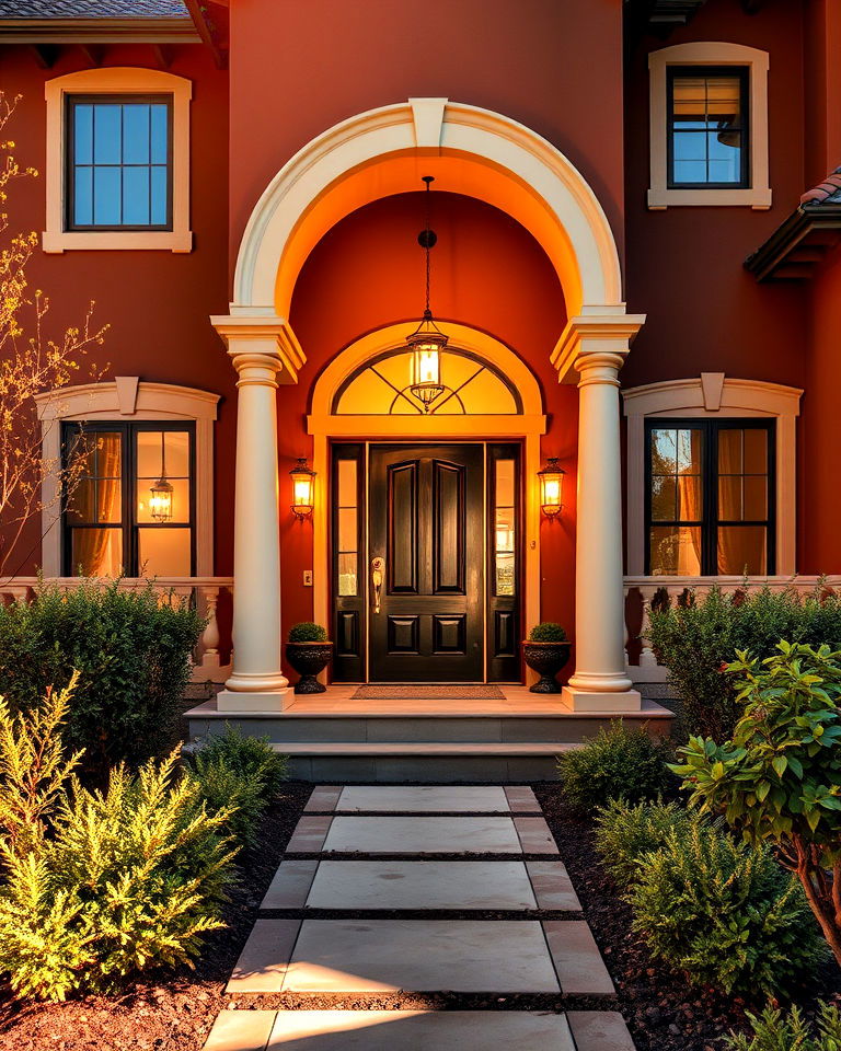 luxury burnt umber and golden accents - 25 Dark Brown House Exterior Ideas