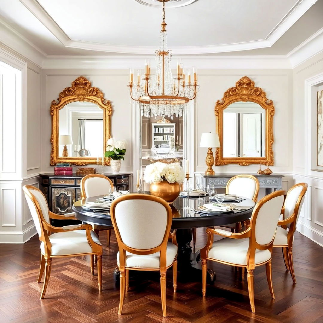 luxury dining room with gold accents - 40 Luxury Dining Room Ideas