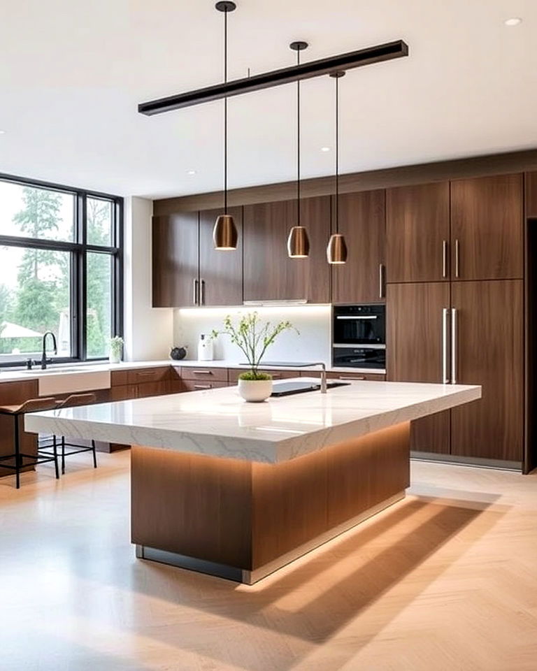 luxury floating island design - 20 Luxury Kitchen Island Ideas