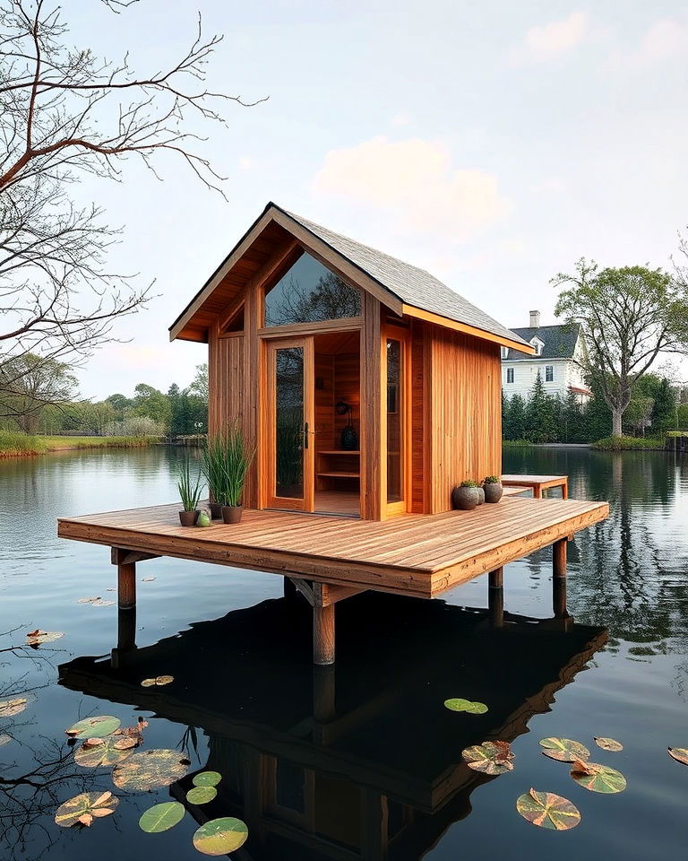 luxury floating outhouse over water - 20 Luxury Outhouse Ideas