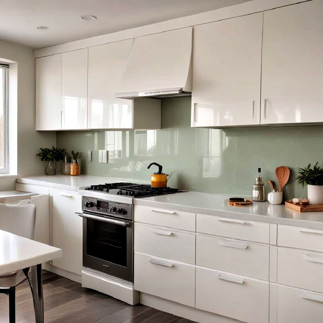 luxury high gloss off white cabinets - 15 Off-white Kitchen Cabinets