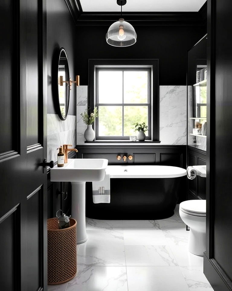 luxury marble effect floor tiles - 15 Small Bathroom Flooring Ideas