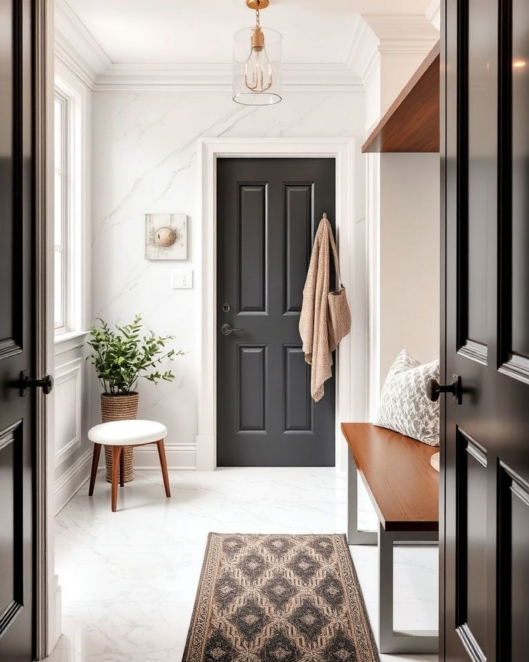 luxury marble look tiles for mudroom floor - 15 Mudroom Tile Floor Ideas