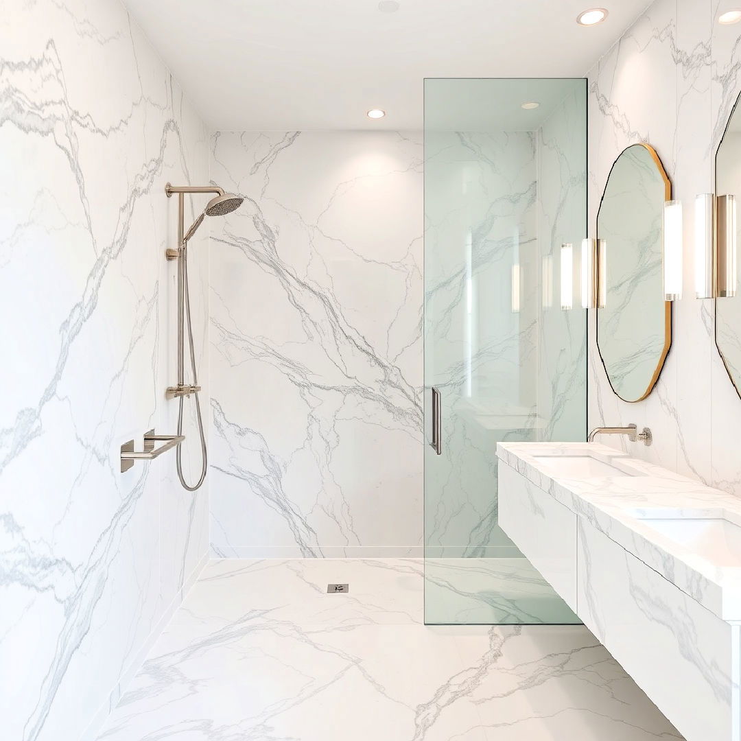 luxury marble tiles for walk in shower - 30 Walk-in Shower Tile Ideas