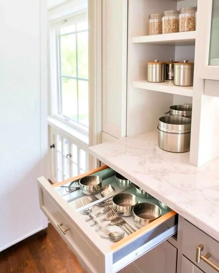 luxury mirror lined kitchen drawers - 20 Mirror in Kitchen Ideas