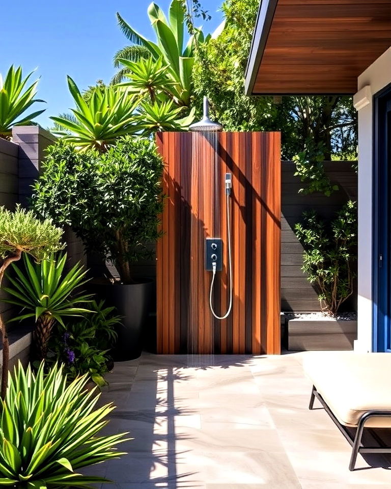 luxury outdoor shower for landscape - 40 Luxury Landscaping Ideas