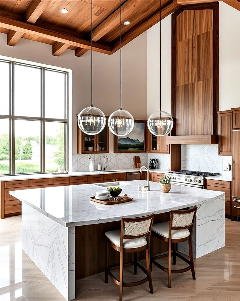 luxury oversized island with seating - 20 Luxury Kitchen Island Ideas