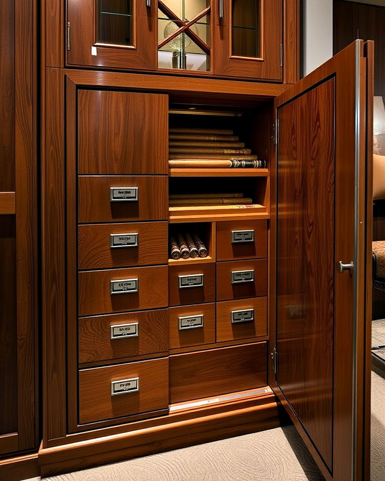luxury personal cigar locker - 20 Cigar Room Ideas