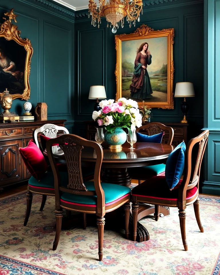 luxury velvet cushions - 25 Victorian Dining Room Ideas